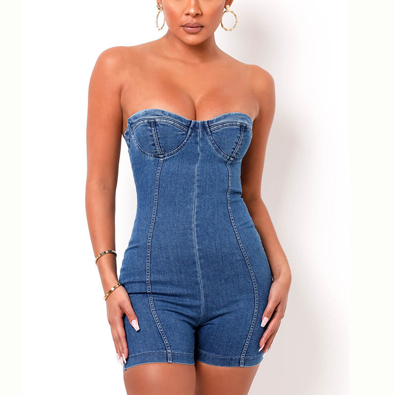 NBack Tube Top Suspender Jumpsuit Jumpsuit