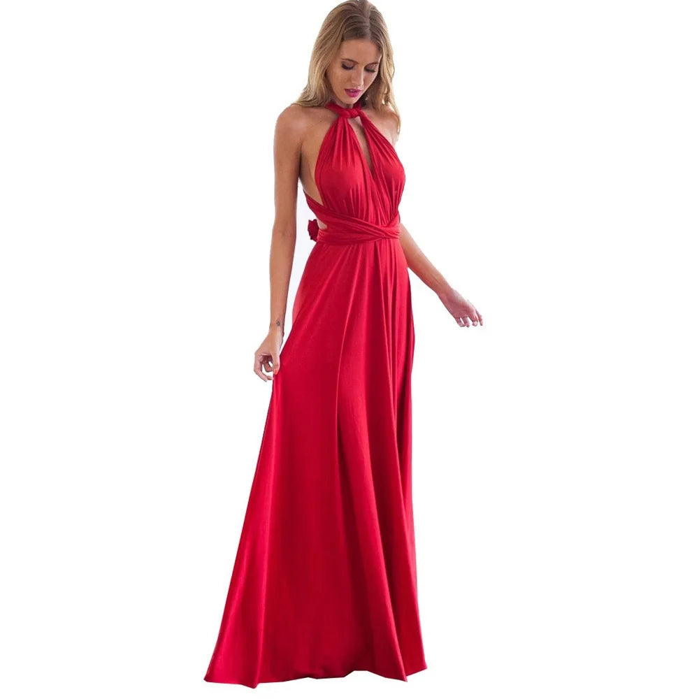 Boho Maxi Club Red Dress