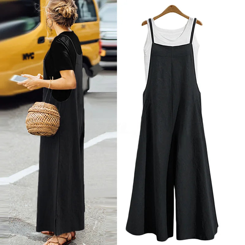 Women Casual Wide-Legged Jumpsuit