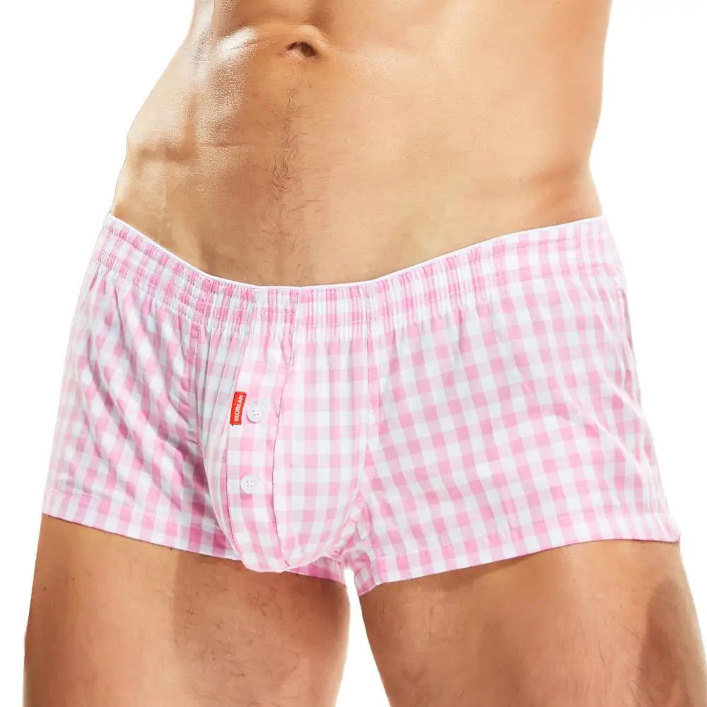 Men Underwear Plaid Boxer Short