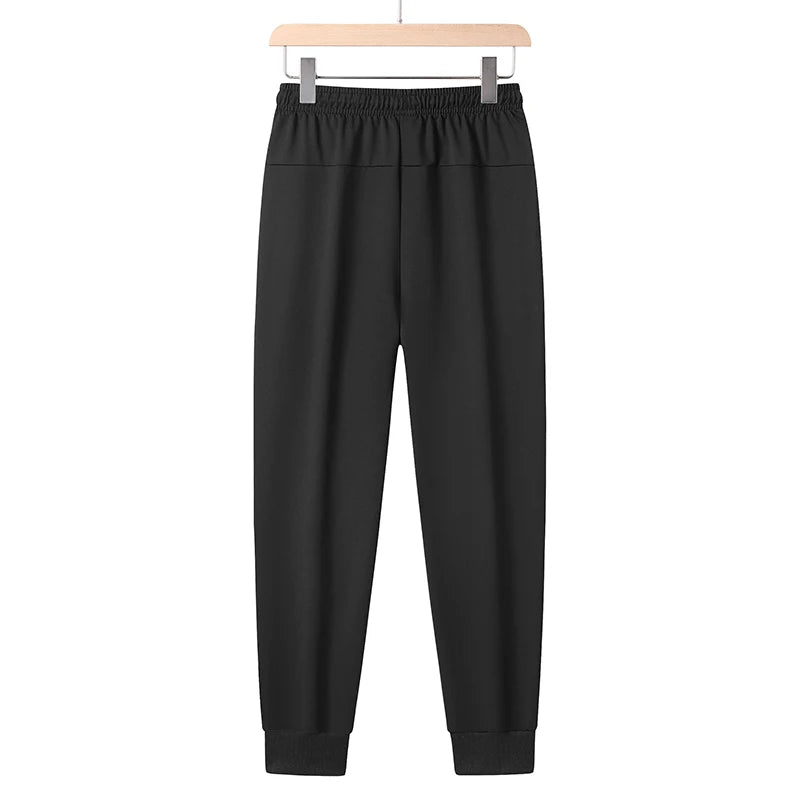 Male Drawstring Straight Rib Pants