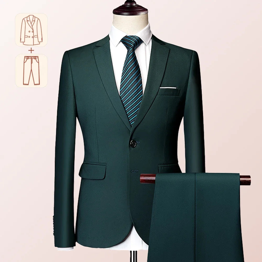 Men Business Genuine Blazer Suit