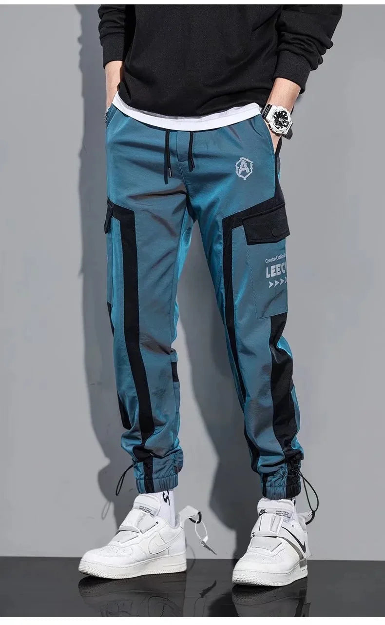 Men Ribbons Harem Jogging Pant