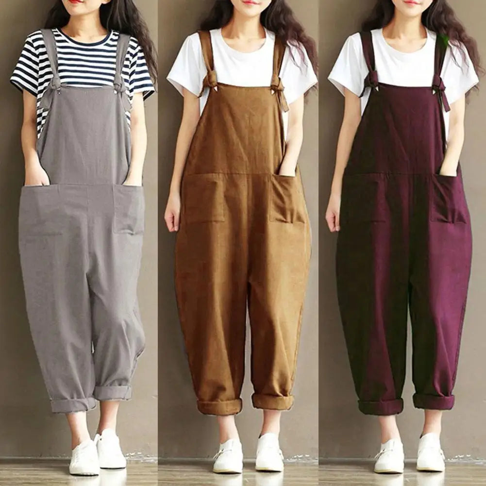 Women Skin-friendly Straps Design Jumpsuit