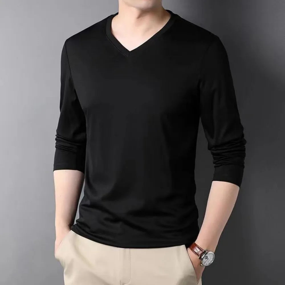 Stylish V-Neck Long Sleeve T-Shirt