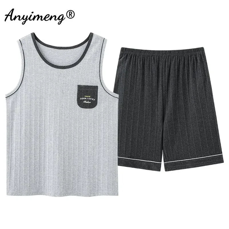 Men Sleeveless Pajamas Set