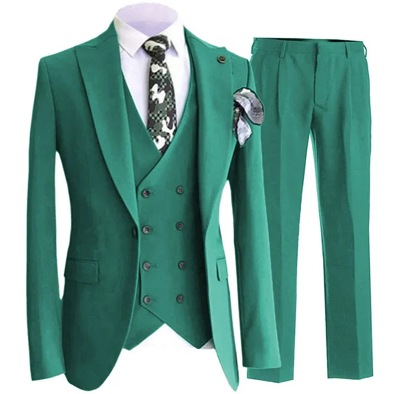 Wedding Blazer Pants Vest Men Suit