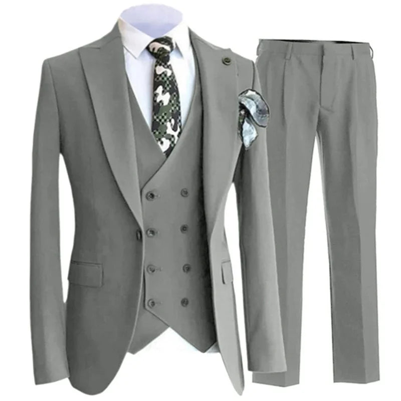 Wedding Blazer Pants Vest Men Suit