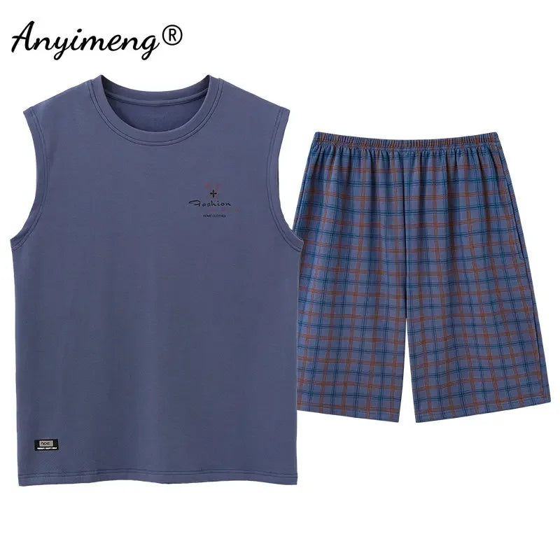 Men Sleeveless Pajamas Set