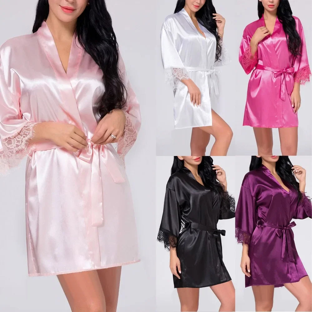 Women Lingerie Satin Robes Nightdress