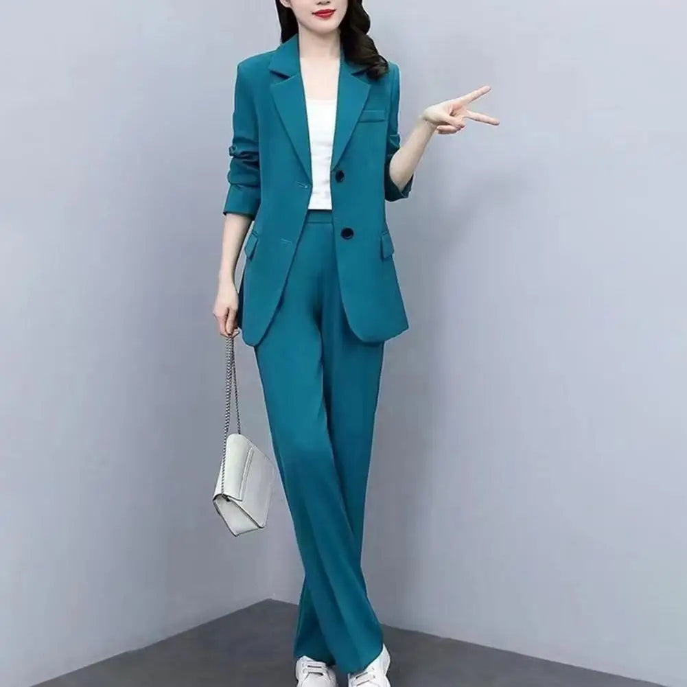 Women Lapel Button Business Suit