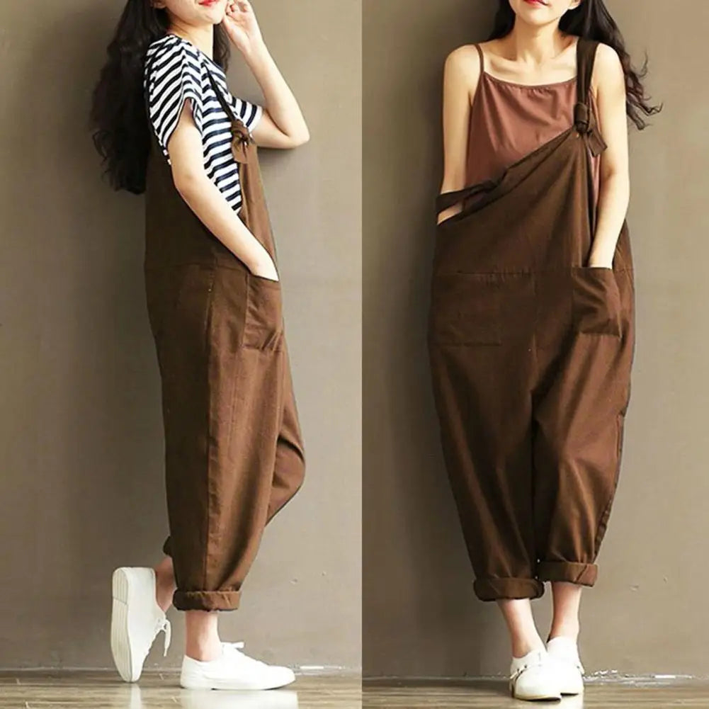 Women Skin-friendly Straps Design Jumpsuit