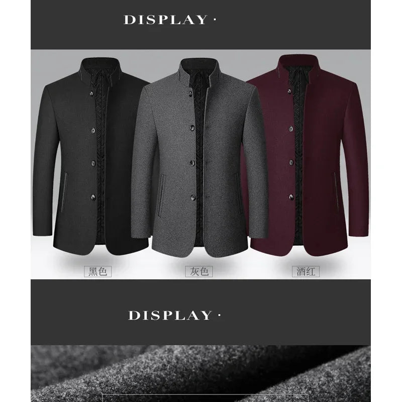 Men Winter Stand Collar Coat