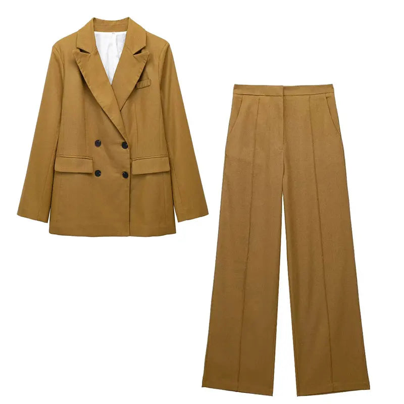 Women Elegant Blazer Vest Pant Set