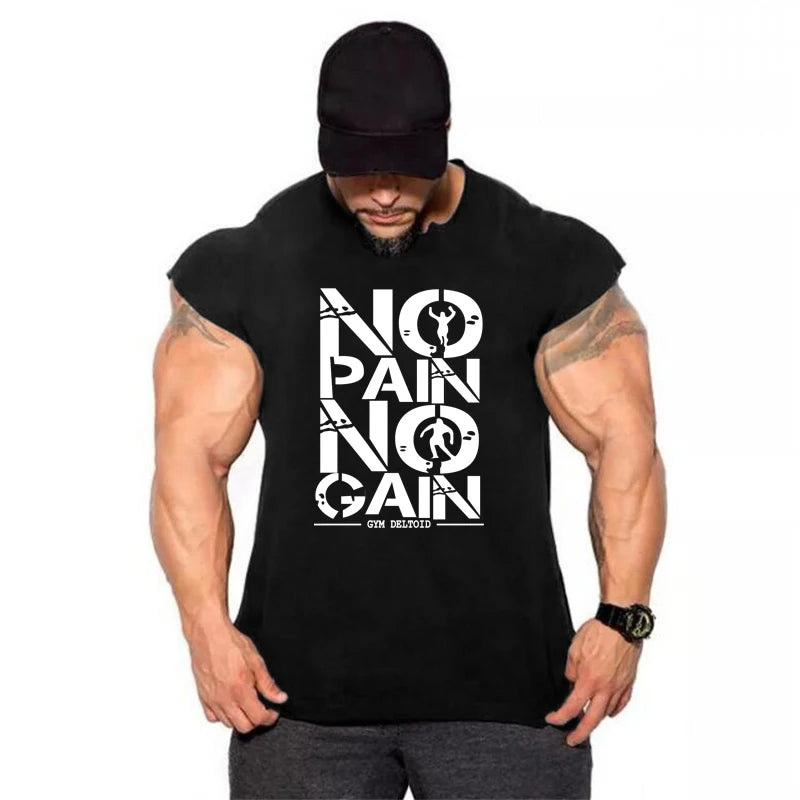 Men Bodybuilding Hooded Tank Top