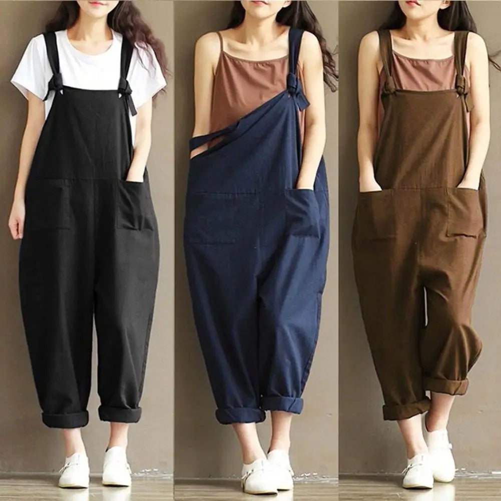 Women Skin-friendly Straps Design Jumpsuit