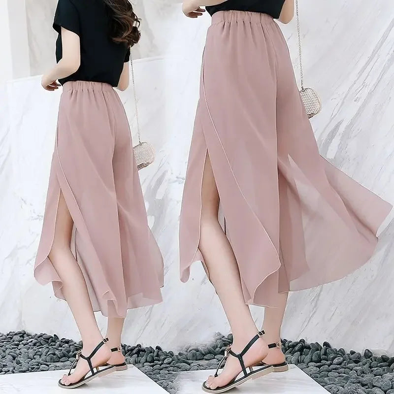 Women Sweet Slim Chiffon Capris Skirt