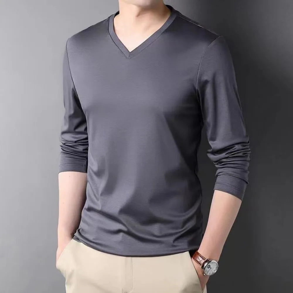 Stylish V-Neck Long Sleeve T-Shirt