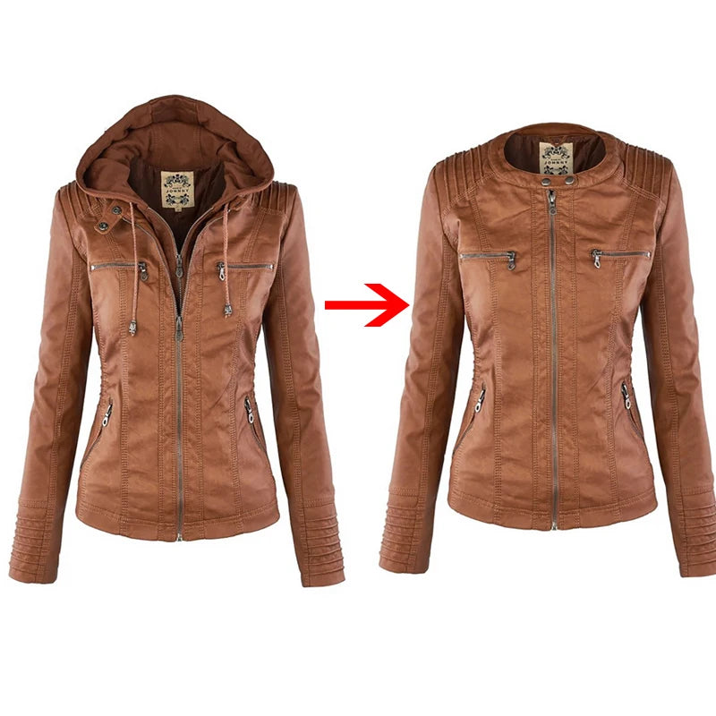 Women Winter Faux Leather Jacket