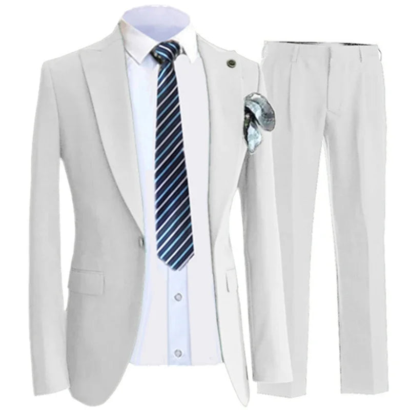 Wedding Blazer Pants Vest Men Suit