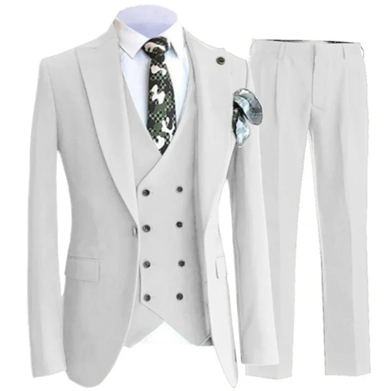 Wedding Blazer Pants Vest Men Suit