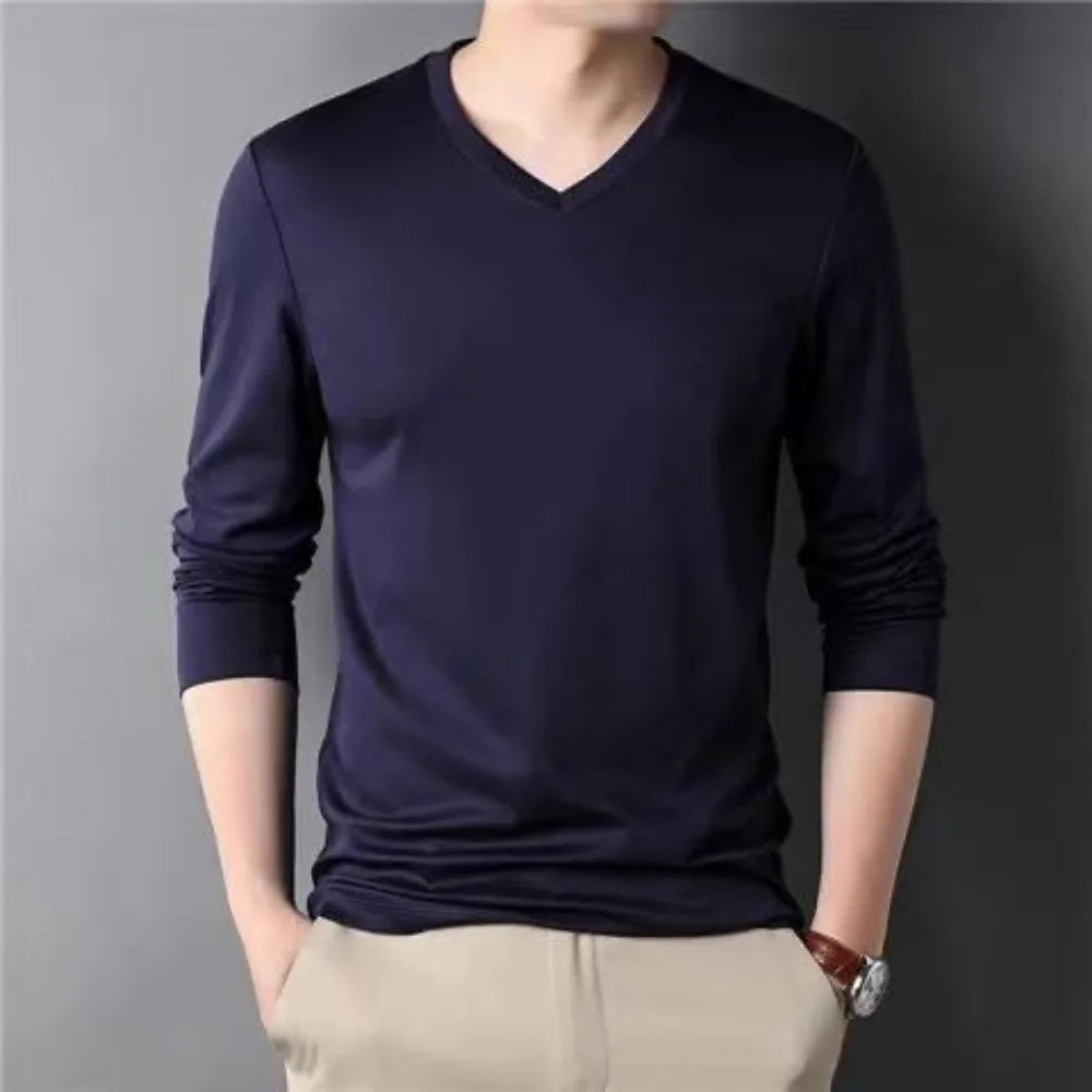 Stylish V-Neck Long Sleeve T-Shirt