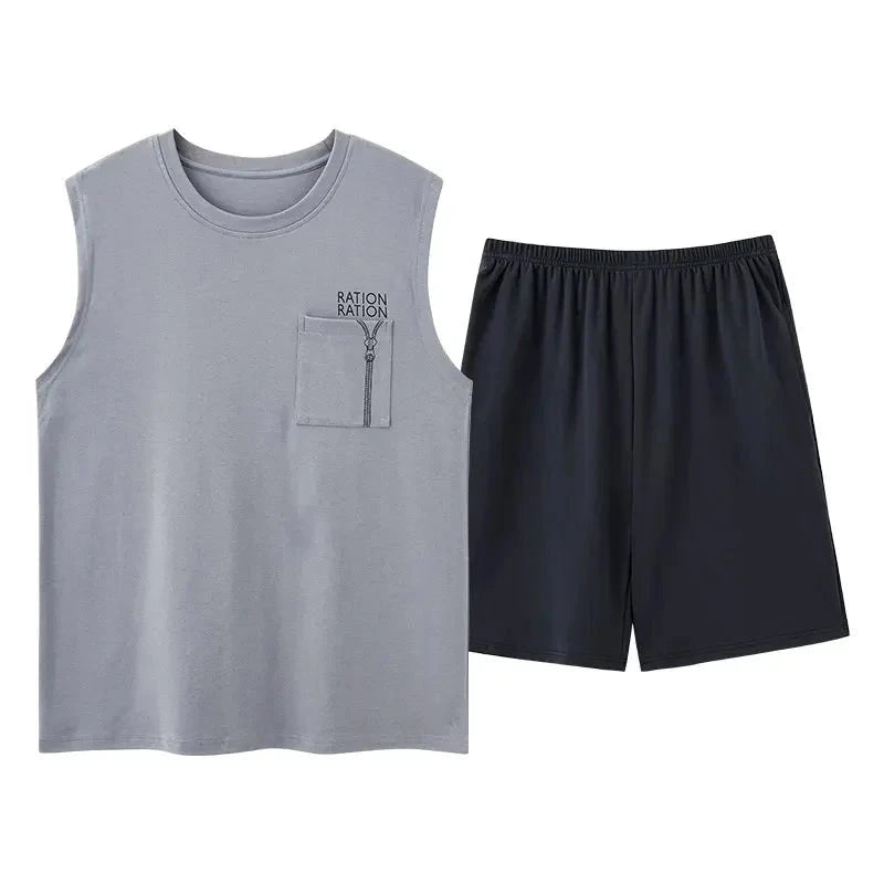 Men Sleeveless Pajamas Set