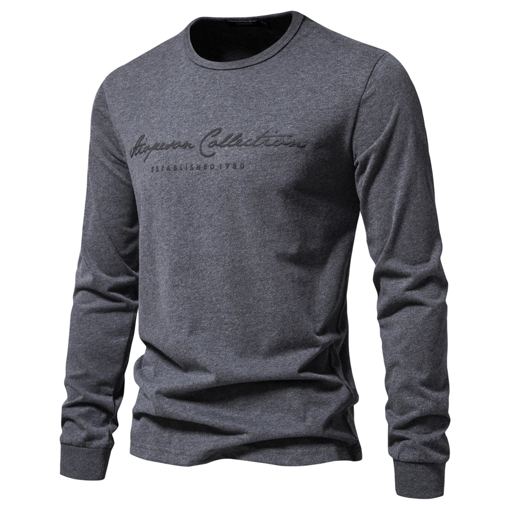 Men Letter Print Long Sleeve T-shirt