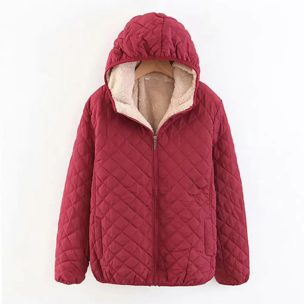 Women Lamb Fleece Parka Jacket