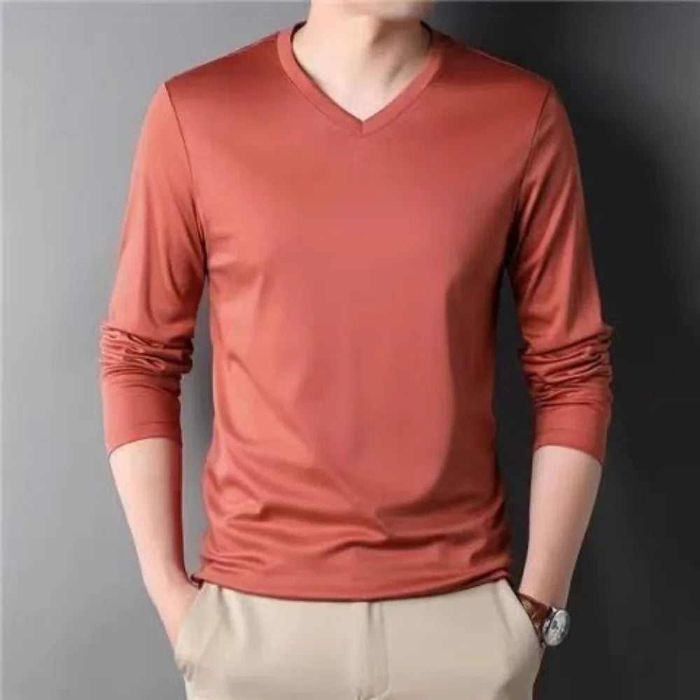 Stylish V-Neck Long Sleeve T-Shirt