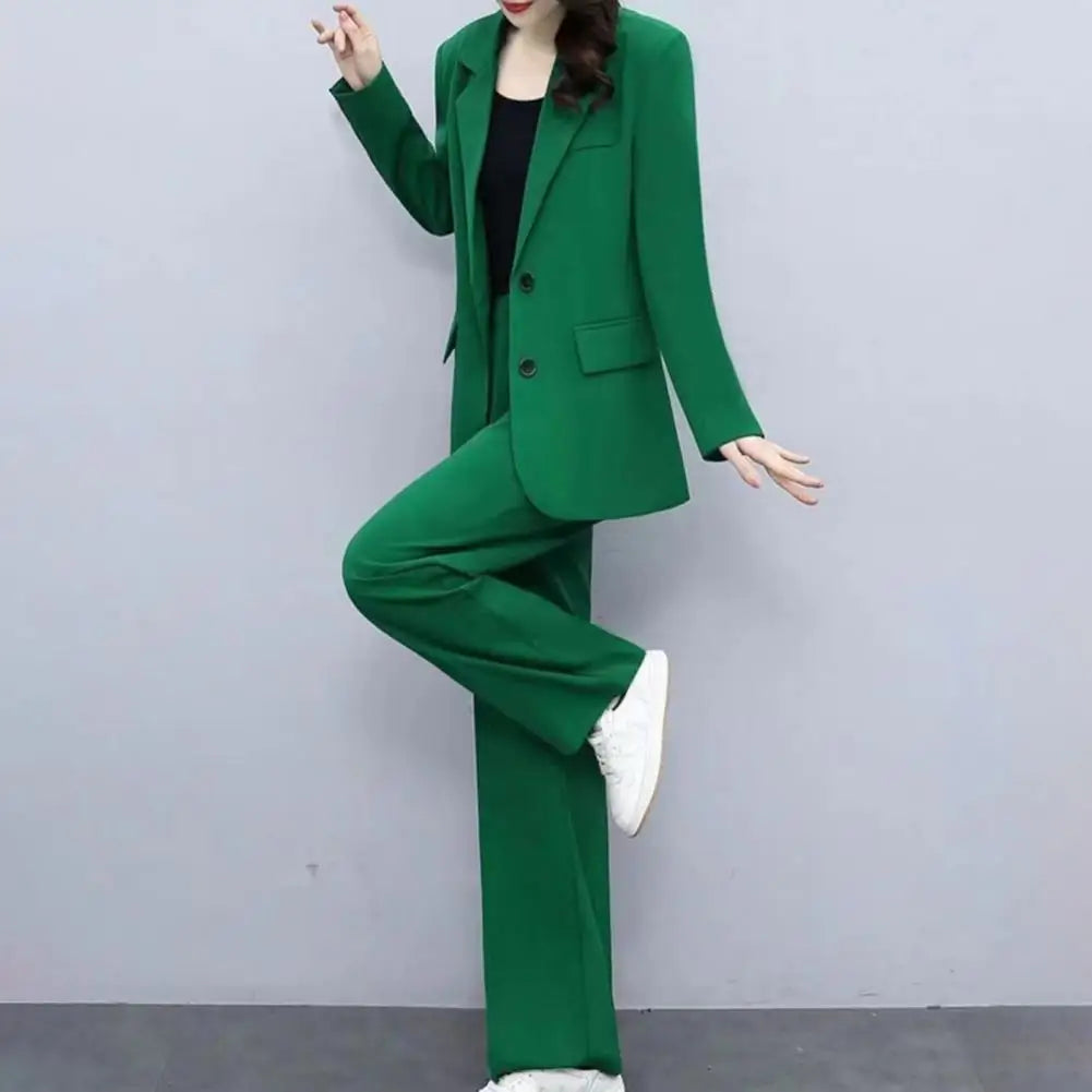 Women Lapel Button Business Suit