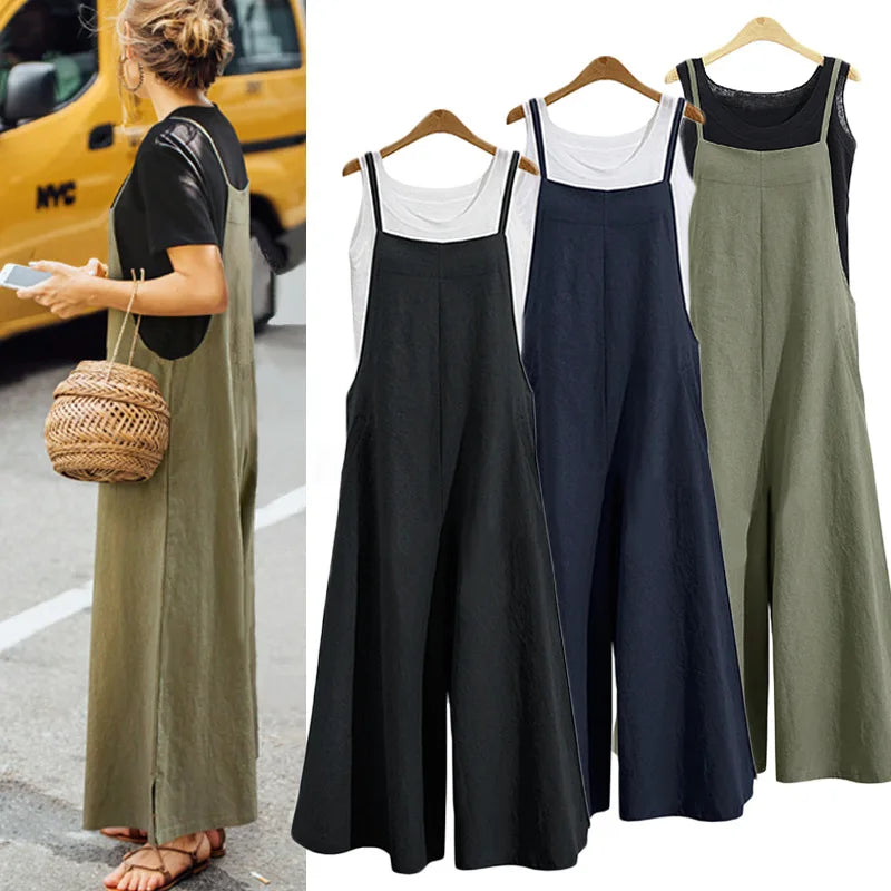 Women Casual Wide-Legged Jumpsuit