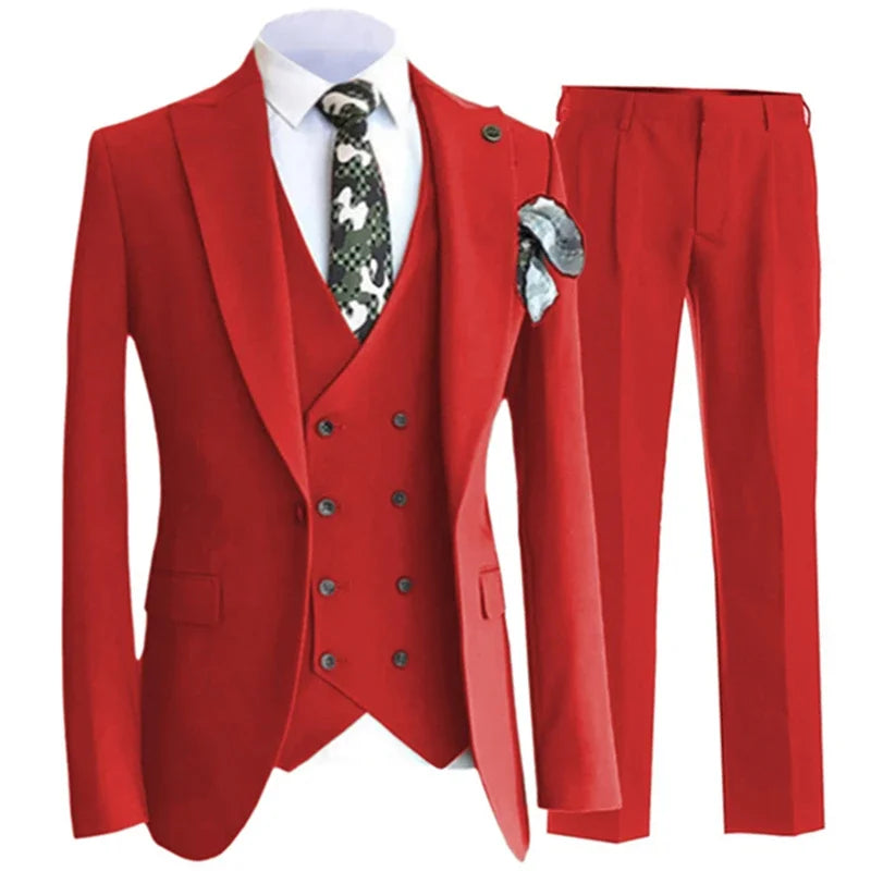 Wedding Blazer Pants Vest Men Suit