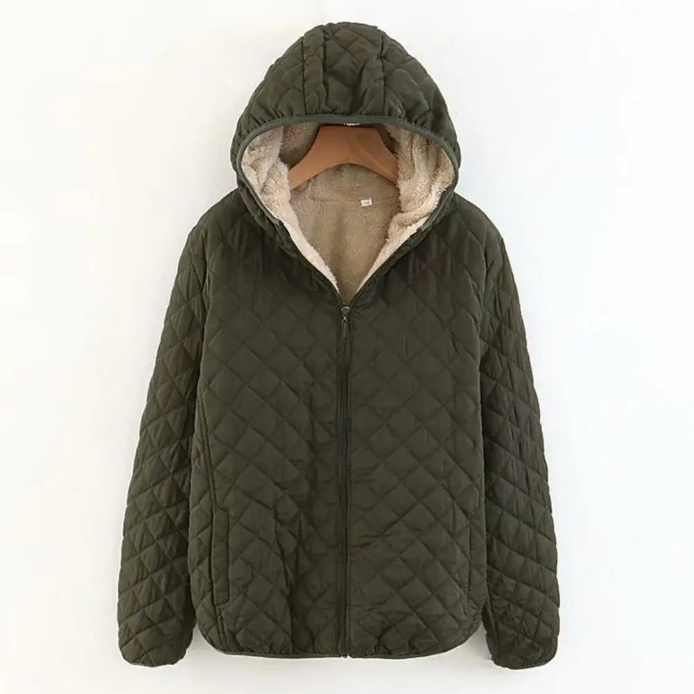 Women Lamb Fleece Parka Jacket