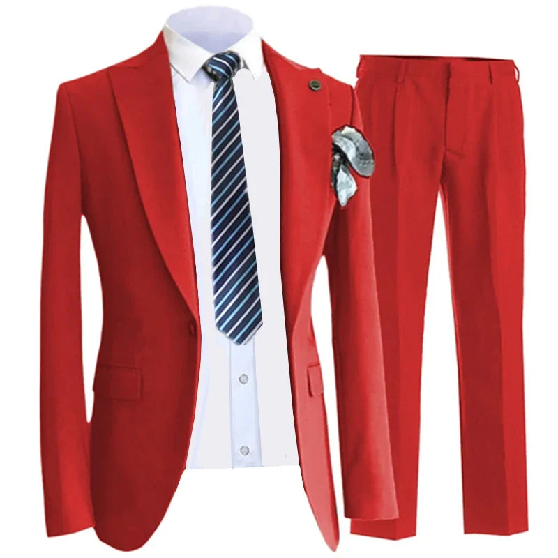 Wedding Blazer Pants Vest Men Suit