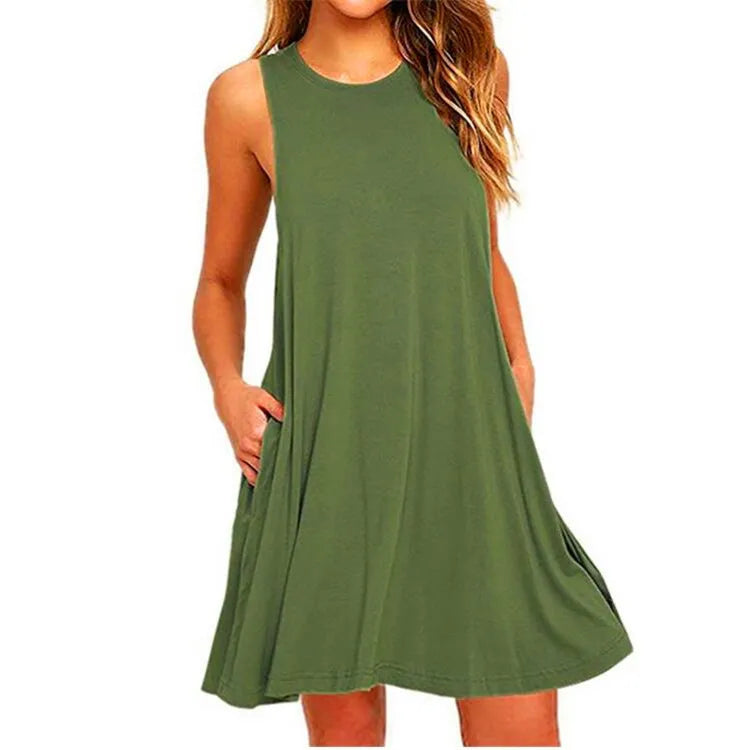 Women Casual Swing T-Shirt Dress