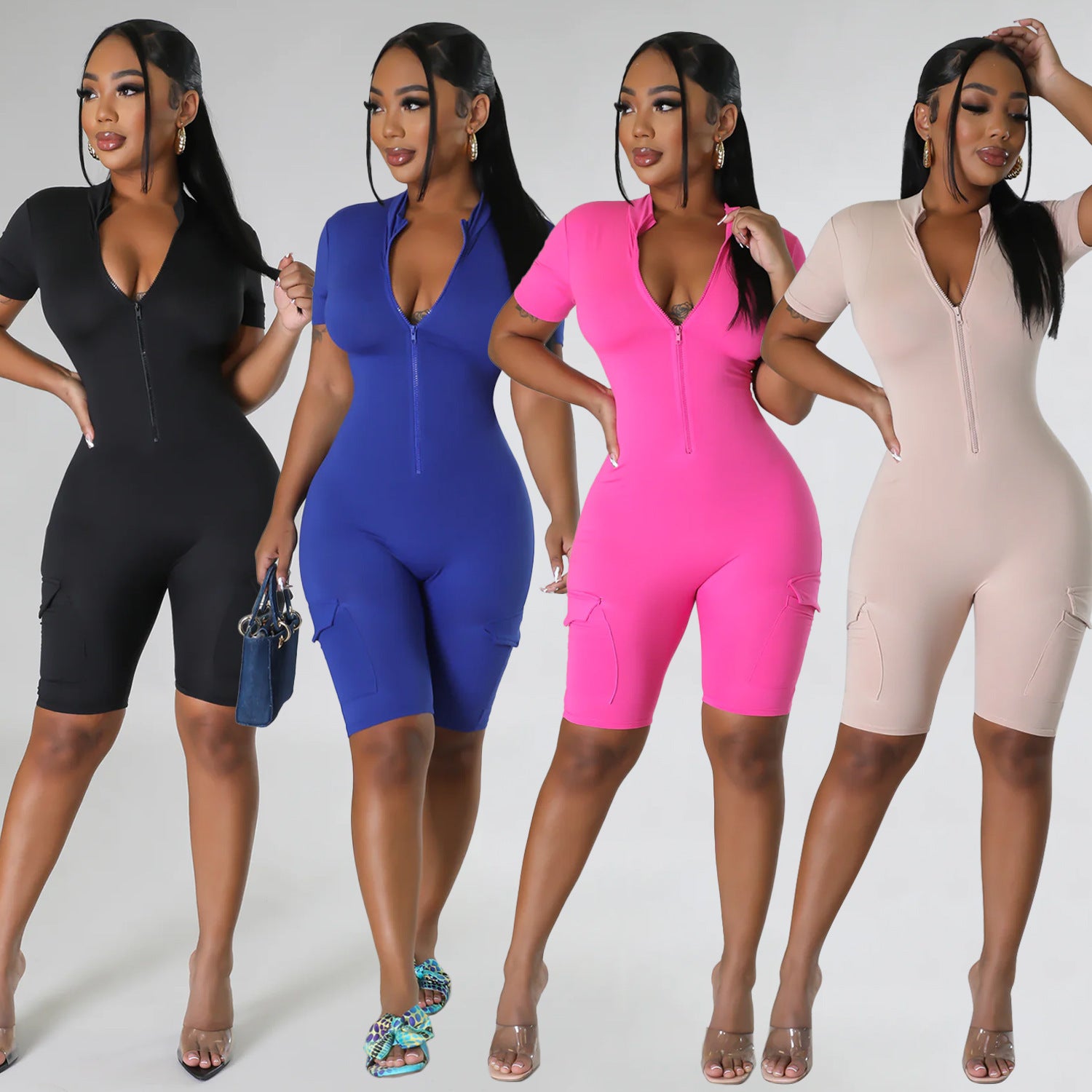 MyPeachy™ Women's Tight Short-sleeved Jumpsuit